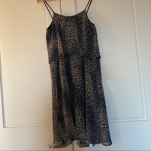 AQUA Leopard print Midi Dress Size: XS - Picture 3 of 6